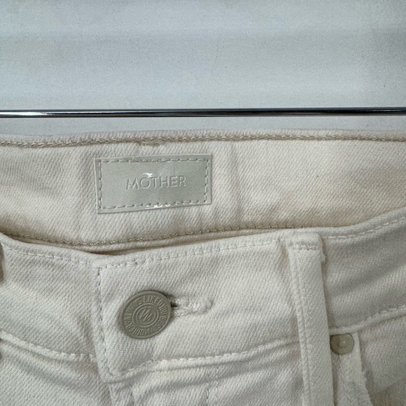 NEW MOTHER THE MID RISE DAZZLER CROP CREAM PUFFS SIZE 27 B2681 - Picture 4 of 7